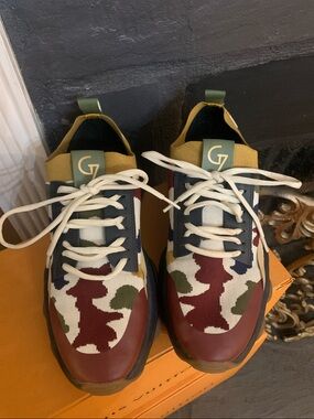 Men's Multicolor Camouflage Knit Lace-Up Sneakers